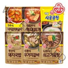 곰탕+돼지국밥+우거지갈비탕+부대찌개+돼지김치짜글이 (총 6팩), 단품