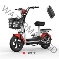 최신형 전동 전기 자전거 자토바이 배달용 출퇴근 바이크 등하원 장거리 스쿠터, 레드, 48V, 12ah