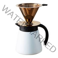 칼딘 로즈골드 티타늄 드리퍼 핸드드립세트 TP-02, 1세트, 화이트