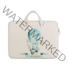 PCTN 엘지그램 삼성갤럭시북 애플 직장인 대학생 노트북 파우치, 화이트 & 토끼