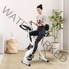 비파노 접이식 실내 자전거 심박수 제공, 화이트, SK014