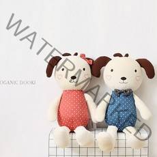 바이루체 유기농 애착인형 강아지두기B 유아 출산 선물 용품, 레드