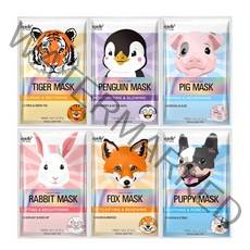 에피엘르 NEW 동물 캐릭터 마스크팩 6종 세트, 1세트