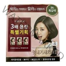 려 우아채 멋내기 새치크림 염모제 3배 용량 특별기획 360g, 3N 흑갈색, 1개