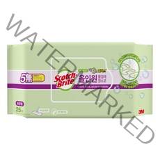 3M 올인원 베이직 더블액션 물걸레 청소포 플러스 표준형 25매, 1개입