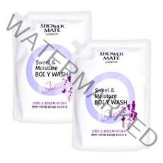 샤워메이트 스위트&모이스처 바디워시 리필용, 2개, 2000ml