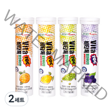 에버틴 비타톡 발포 비타민, 2세트, 블루베리맛 72g + 레몬맛 72g + 오렌지맛 72g + 청포도맛 72g