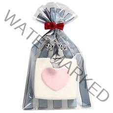 피크닉하우스 비접착봉투 12 x 20 cm x 30p + 장미포장타이 30p, 투명 + 블랙 스트라이프, 1세트