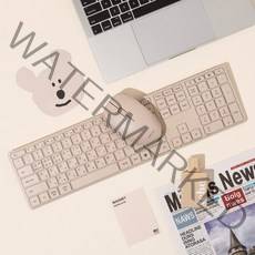 라이프썸 슬림 무선 블루투스 키보드(LFS-HA39) 마우스(LFS-HA50) 세트 3대기기페어링 동글포함 무소음 저소음 마우스키보드세트, 슬림키보드 샌드, 마우스 샌드