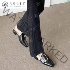 [애슬릿] 여성 스퀘어 버클 스트랩 뮬 블로퍼 4cm