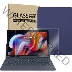APEX 태블릿PC U10 PRO + 도킹 키보드 + 강화유리필름 + 커버 케이스 세트, 그레이(태블릿 PC), 블루(케이스), 64GB