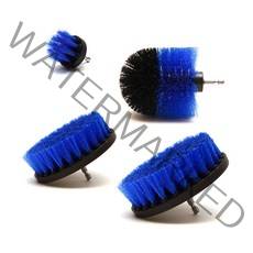 전동드릴용 청소 브러쉬 4종 + 비닐 패키지 세트, 청색, 1세트