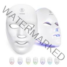 Windee 무선 LED 마스크 피부 미용기 7색 LED 광원 케어 홈케어 피부관리기 USB충전식, 1개, 화이트, 1060