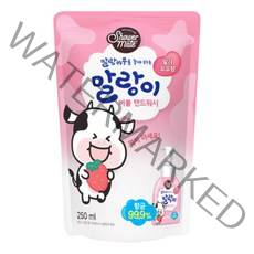샤워메이트 말랑카우 퓨어버블 핸드워시 딸기우유향 리필용, 1개, 250ml
