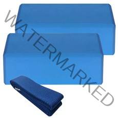 요가 블록 세트 코르크 스트레칭 스트랩 우드 벽돌 코튼 밴드홈 피트니스, 05 Set 3