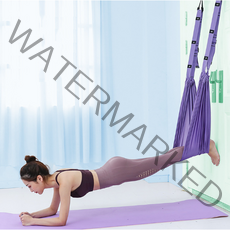 [문박스] [구매사은품] 도어픽스 가정용 플라잉 요가 운동 기구 세트 필라테스 다이어트 스트레칭 척추 해먹 허리 자세 홈 플라잉요가, 퍼플