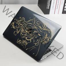 3D 손으로 그린 소녀 Macbook Air 13 A2681 A2337 A2179 A2338 M1 M2 ID 칩 프로 14 15 16 A2442 A2141 2021 최신 버, MM370-sj블랙, 2019에어13A1932