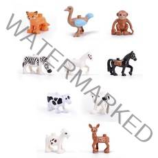 요고요 유아용 블록 듀플로 호환 피규어 소형 동물 B 10종 세트, 혼합색상