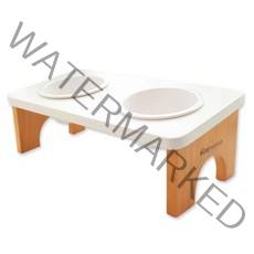 하늘정원 스위트 애견원목식기 2구 도자기, 화이트네츄럴, 1개