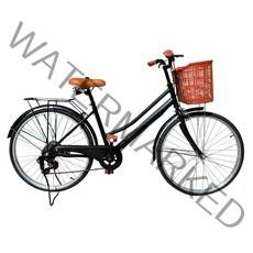 닥터바이크 60.96cm 24인치 6단 스틸프레임 생활자전거 L-24, 블랙, 170cm