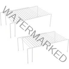 꾸미까 길이조절 접시 그릇 정리대 주방선반 2p, 화이트