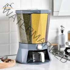 시크라이프 [국내당일발송] 밀폐식 대용량 회전 잡곡통 쌀통 10kg 벌레안생기는 원터치 계량 쌀통