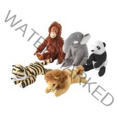 이케아 DJUNGELSKOG 융엘스코그 미니 봉제인형 5종/오랑우탄/코끼리/팬더/사자/호랑이/동물인형, 14cm, 사자