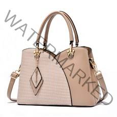 Z3JC 체크백 여성 모던한 분위기의 스퀘어 토트백 대용량 배색 숄더 겸 크로스백