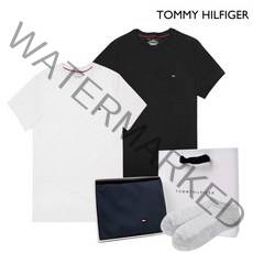 [타미힐피거] 남녀공용 크루넥 반팔티셔츠 T3139 선물세트+양말 택1