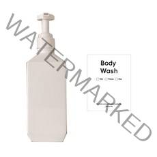 뉴앤룩 폴리 바디워시 소분 용기 폴리 일반형 화이트 600ml + 바디워시 스티커 세트, 1개