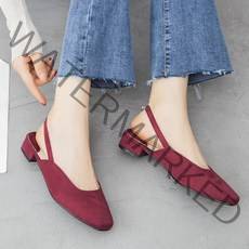 슈즈플로우 모던한 스퀘어라인 데일리 슬링백 플랫