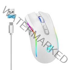 2.4G 무선 마우스 무선 휴대용 LED 광학 게임 마우스 4800dpi 게임 용, [01] White, 하얀색