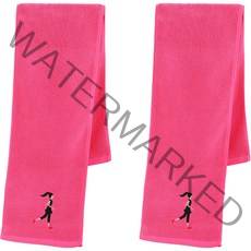 디모어 자수 스포츠 타월, 핑크, 2개