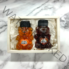 미니 곰돌이꿀 2P 선물세트 국산 천연 꿀 답례품, 1세트, 야생화꿀+밤꿀