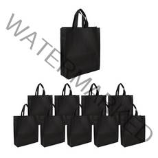 에클리츠 단색 부직포 가방 쇼핑백 (소) 학원가방, 10개입, 블랙