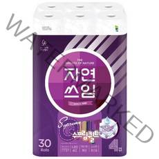자연쓰임 천연펄프 수프림퀼트 화장지 4겹 30롤, 1팩
