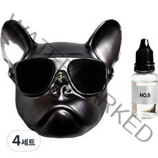 엠퓨처 차량용 불독 방향제 매트스페이스그레이 + 오일 15ml + 클립 3cm + 오일솜 세트, No5, 4세트