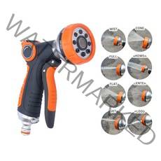 8기능 수압조절분사기(GP26) 베란다 욕실 화장실 청소건 세차 정원 텃밭 물 호스 분사기 스프레이건 워터건, 1개