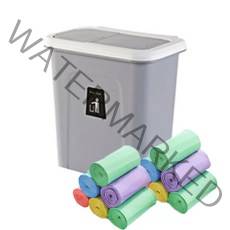 아울리빙 싱크대걸이 휴지통+음식물쓰레기 전용 비닐봉투 200장, 그레이(휴지통), 랜덤발송(비닐봉투)