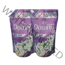 다우니 탈취파워 고농축 섬유유연제 화이트티와 릴리 리필 1.6L, 2개