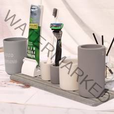 로미즈 규조토 칫솔꽂이 치약 통 거치대 면도기 걸이 치솔꽂이, 알찬구성 프리미엄 2인세트, 1개