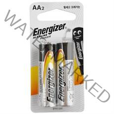 에너자이저 알카라인 AA 건전지 2p 무수은 1.5V 일회용, +Mov+ II단일옵션II, 단품