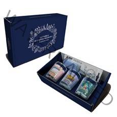 양키캔들 보티브 3종 + 유리홀더 3p + 미니 롱 라이터 선물세트 L, 랜덤발송, 혼합색상