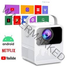 SHILONG 안드로이드 무선미러링 스마트 휴대용 프로젝터, T2 MINI
