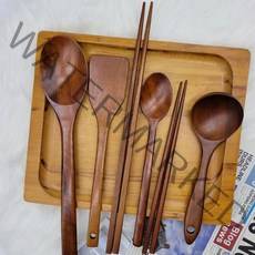 네오셰프 옻칠 조리도구 6종세트미니뒤집개+볶음스푼(소)+튀김젓가락+숟가락+젓가락+국자(소), 1세트