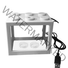 USB 미니 수족관 어항 LED 램프 조명 홈 오피스 데스크탑 장식, White