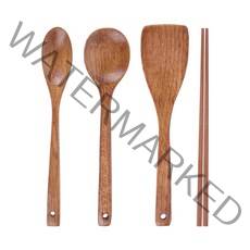 블룸엣홈 옻칠 나무 볶음스푼 중 + 볶음주걱 대 + 일자뒤집개 + 튀김젓가락, 1개