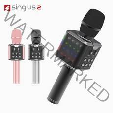 리퍼제품 / SING US2 블루투스 노래방 마이크 스피커 듀얼페어링/삼성SDI정품 셀/보관 파우치/충전기 증정, 블랙(사은품/충전기)
