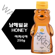 남해 해랑꿀 천연 벌꿀 아카시아꿀 야생화꿀 국내산 자연산꿀 벌꿀 답례품 곰돌이꿀 튜브, 야생화 곰돌이 천연벌꿀 250g, 1개