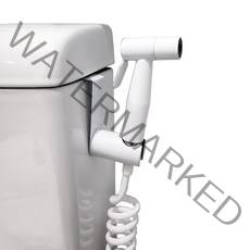 욕실스프레이건 화이트 3.5M 1세트/스프레이건 + 스프링 호스 + 변기 걸이 + 황동 T 밸브 + 접착식거치대, 스프레이건 화이트 3.5M 세트+접착식거치대